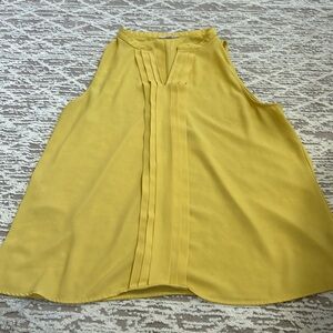 Yellow pleated tank top